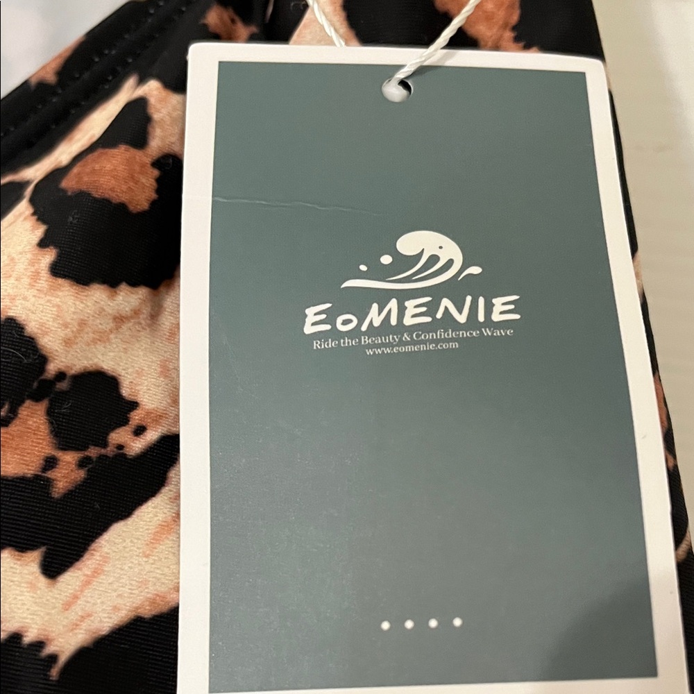 NWT 22W Leopard Print One-Piece Swimdress - Tan/Black - Picture 5 of 8